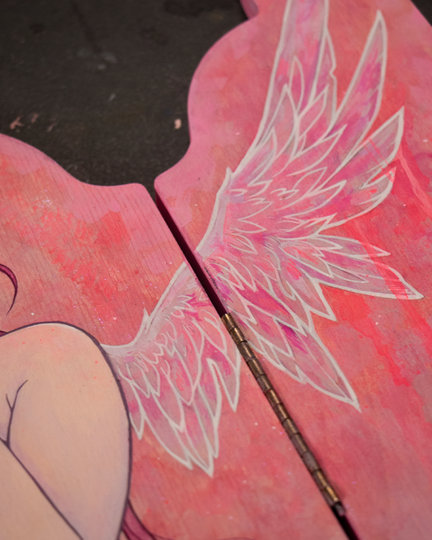 Pink Death ☾ Triptych Original Painting