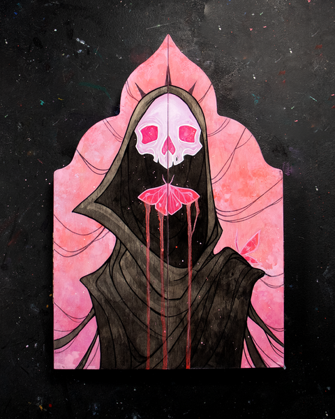 Pink Death ☾ Triptych Original Painting