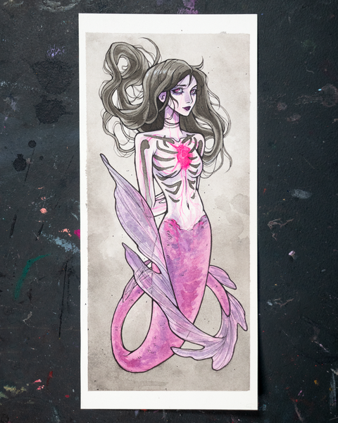 Gothic Heart Mermaid ☾ Original Painting