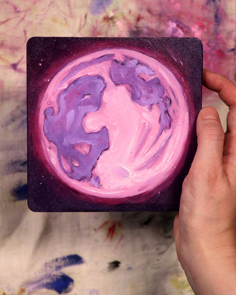 Pink Moon 1 ☾ Original Oil Painting