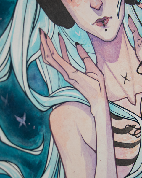Sad Song ☾ Original watercolor painting