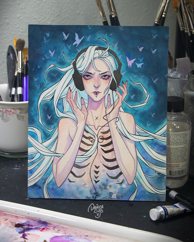 Sad Song ☾ Original watercolor painting