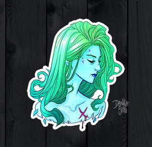 Green Hair ☾ Vinyl Sticker
